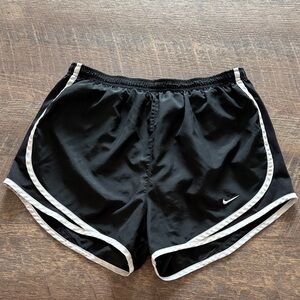 Nike Women's Black and White Athletic Shorts